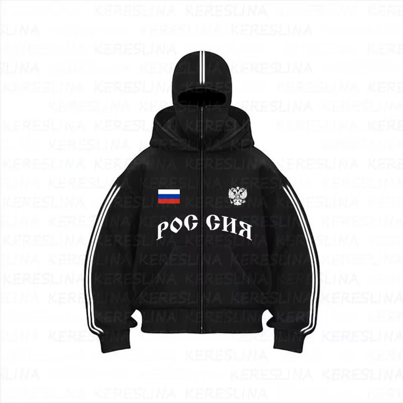 2025 nouveau sport à capuche double chapeau conception lettre cardigan à capuche automne et hiver ho