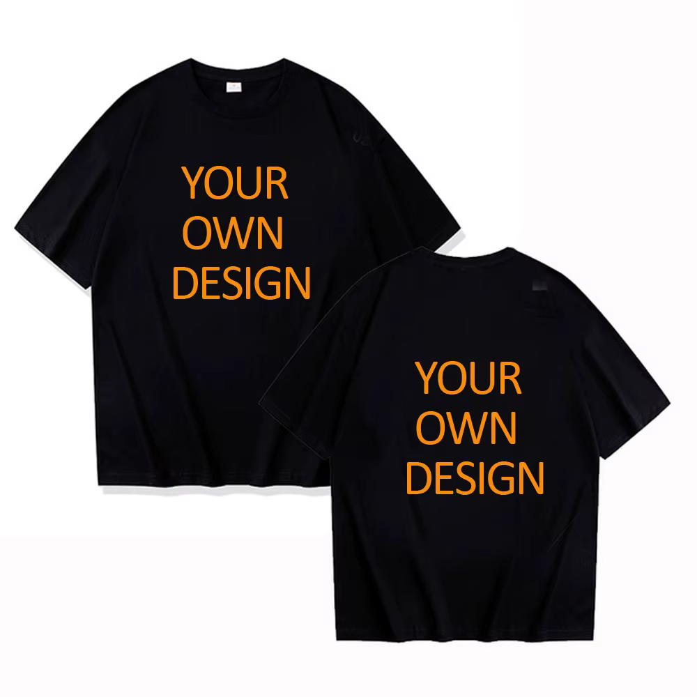 T-shirt en coton pour hommes, personnalisez votre design ici, texte personnalisé, t-shirt pour homme