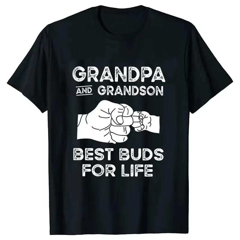 T-shirt de grand-père et de petit-fils pour hommes, meilleurs bourgeons pour la vie, vêtements assor