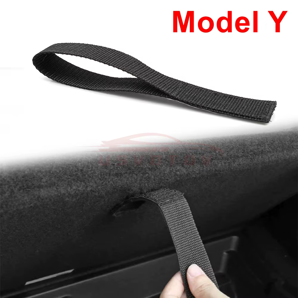 Pour Tesla modèle Y coffre arrière corde cordon ouvert queue boîte couverture poignée tirer sangle v