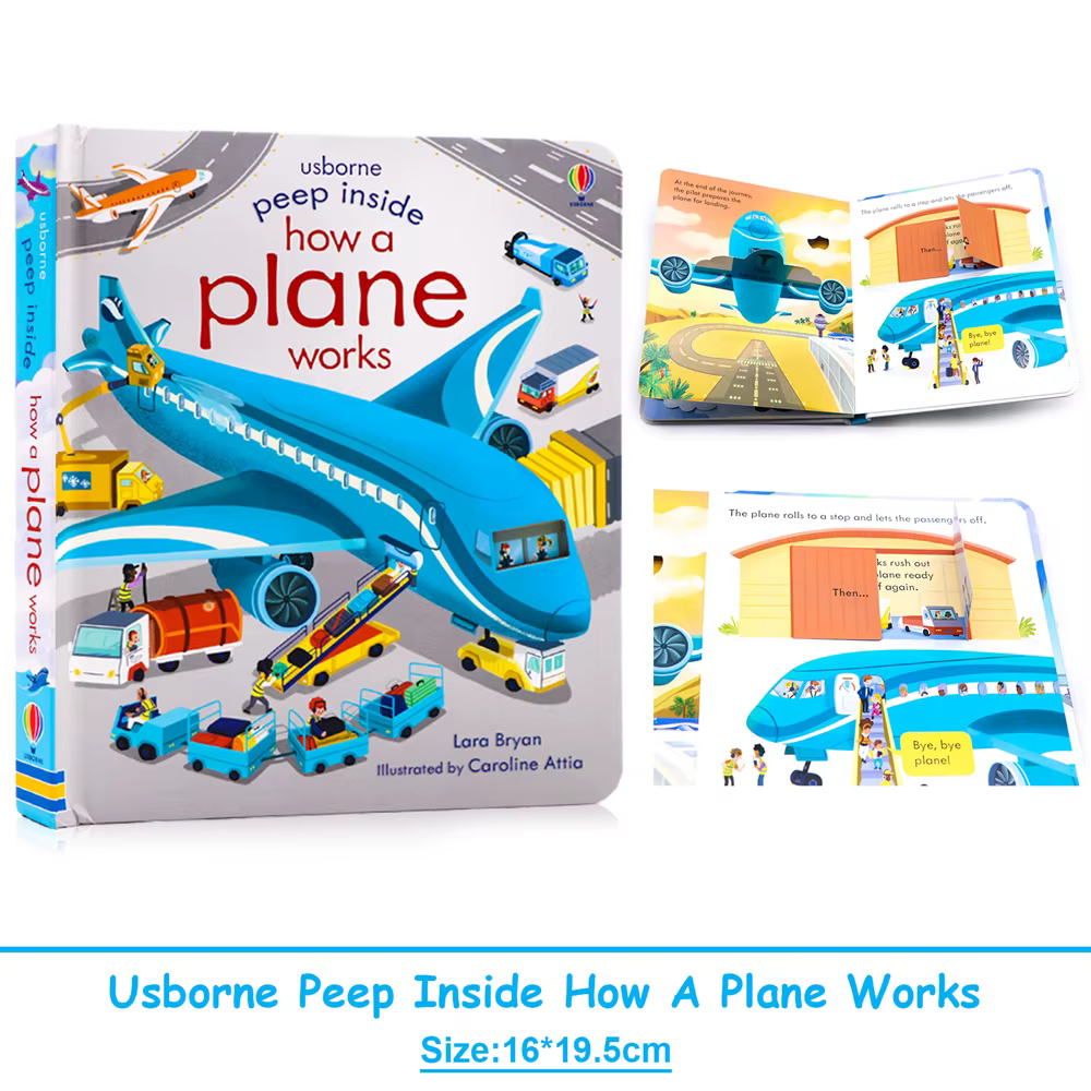 Usborne Peep Inside Comment un avion fonctionne livre d'images à rabat 3D pour enfants lecture au co