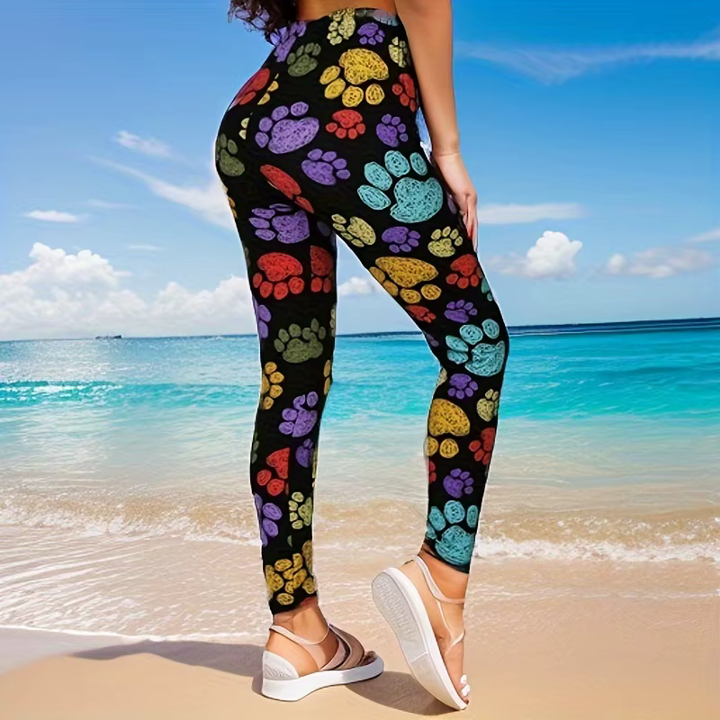 PD54 Leggings colorés imprimé patte haute élastique nouveau Style confortable décontracté mode vêtem