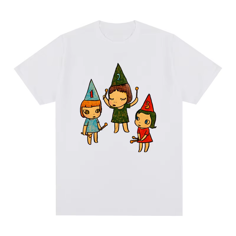 T-shirt en coton Yoshitomo Nara pour hommes et femmes, streetwear mignon, nouvelle volatilité, t-shi