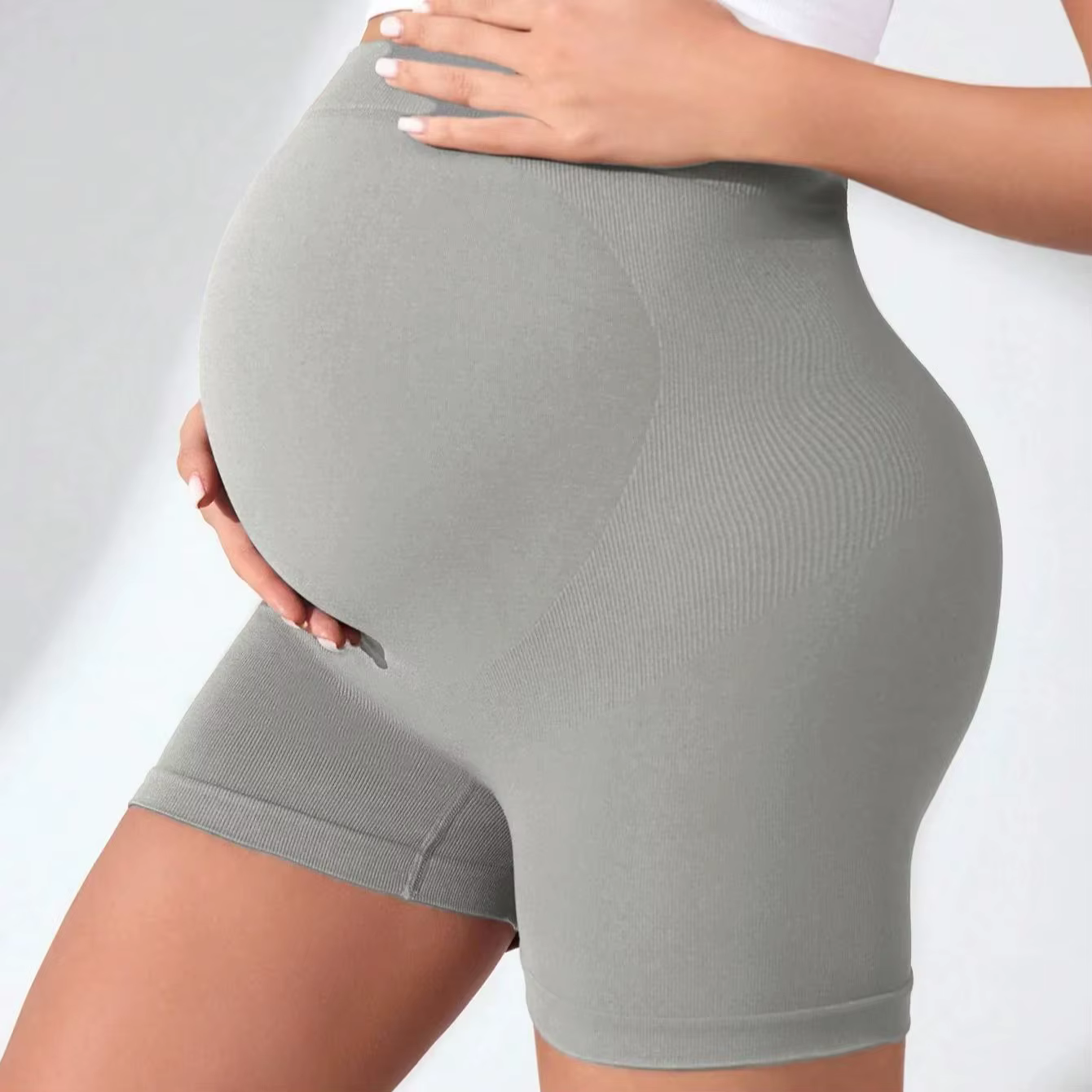 Leggings de maternité courts taille haute, vêtements de Sport pour femmes enceintes, Yoga, Fitness, 