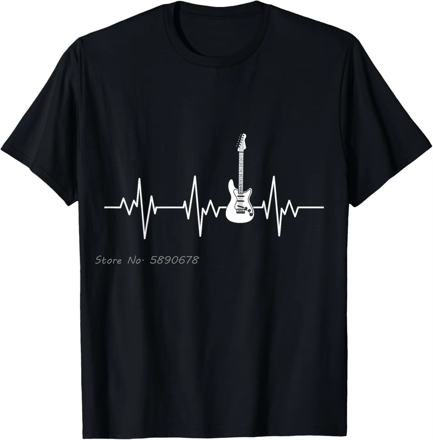 T-shirt en coton guitariste guitare électrique battement de coeur Rock musique cadeau surdimensionné