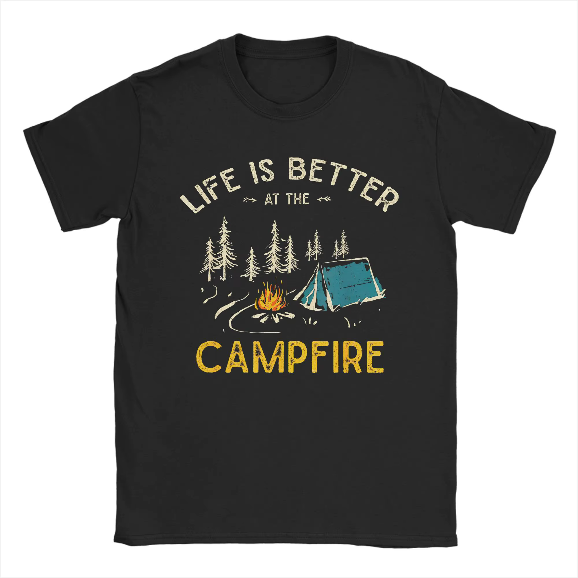 Camping graphique T-Shirts la vie est meilleure au feu de camp chemise pour Camper cadeau pour homme