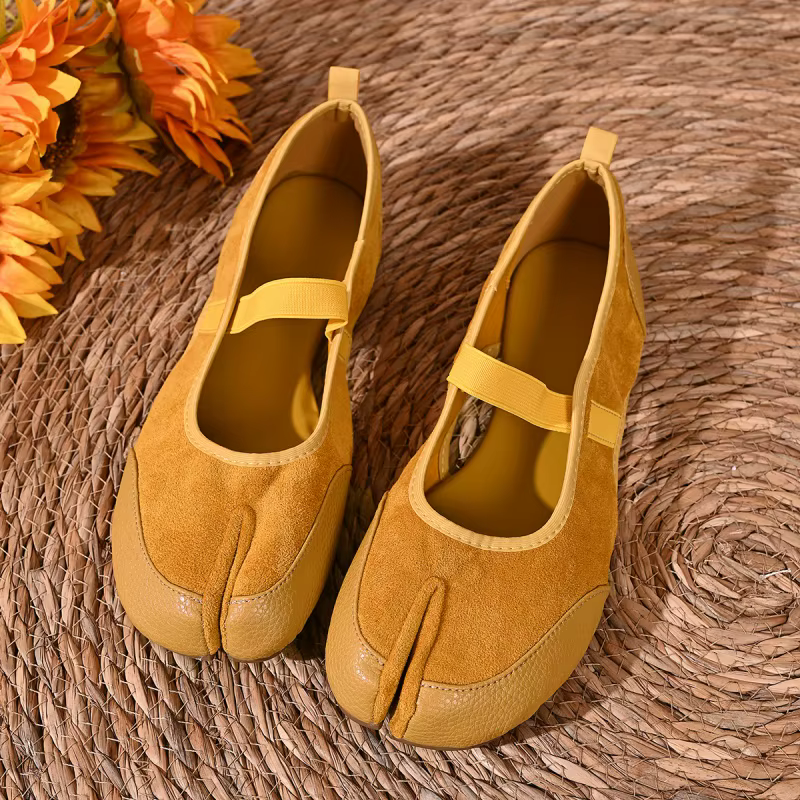 Femmes sandales bout fendu Ballet chaussures de danse femme été Tabi creux appartements mocassins Za