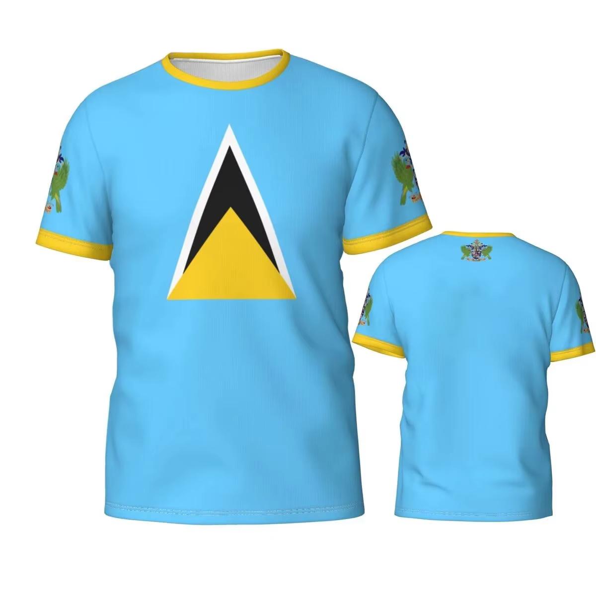 Saint Lucia Drapeau 3D Imprimé T-shirts Sport Football Équipe Maillots D'été T Shirt De Mode Casual 