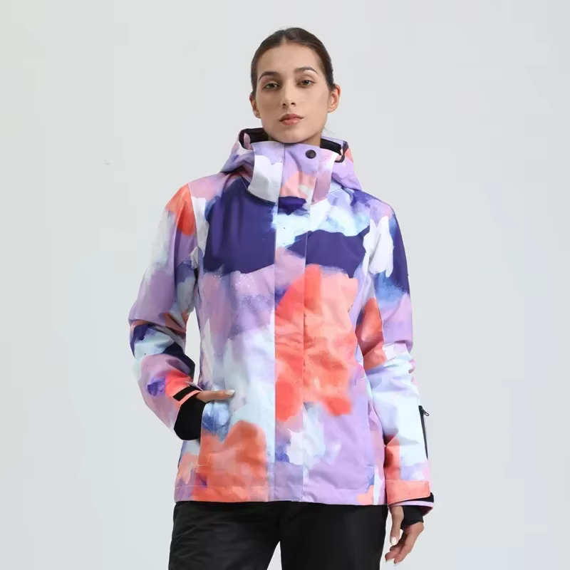 Veste à capuche de Ski en plein air manteaux de Ski chauds coupe-vent imperméable dessus de Ski femm