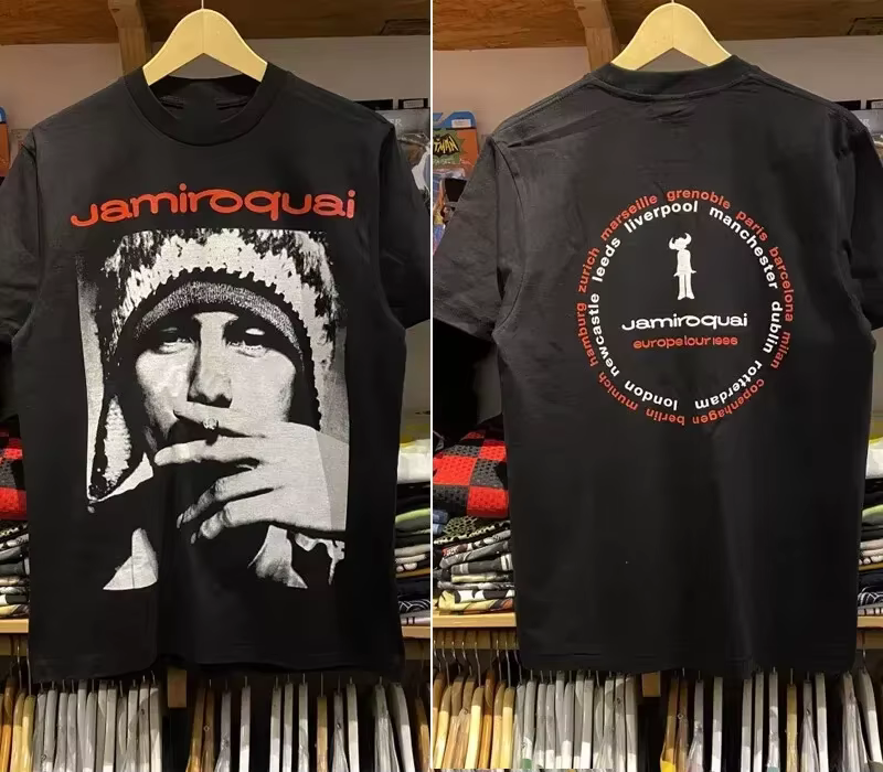 Jamiroquai Band 2 Side 90 T-shirt unisexe à manches courtes, style classique, les hommes et les femm