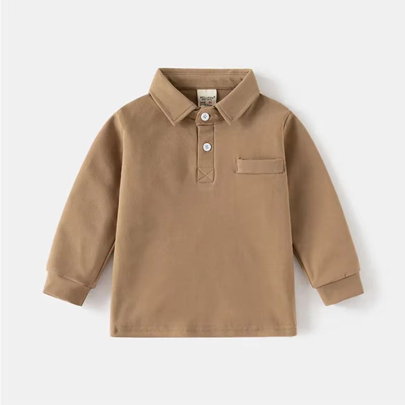 MILANCEL T-shirt POLO pour enfants, nouveau style 2026, col rabattu, manches longues, haut d'automne