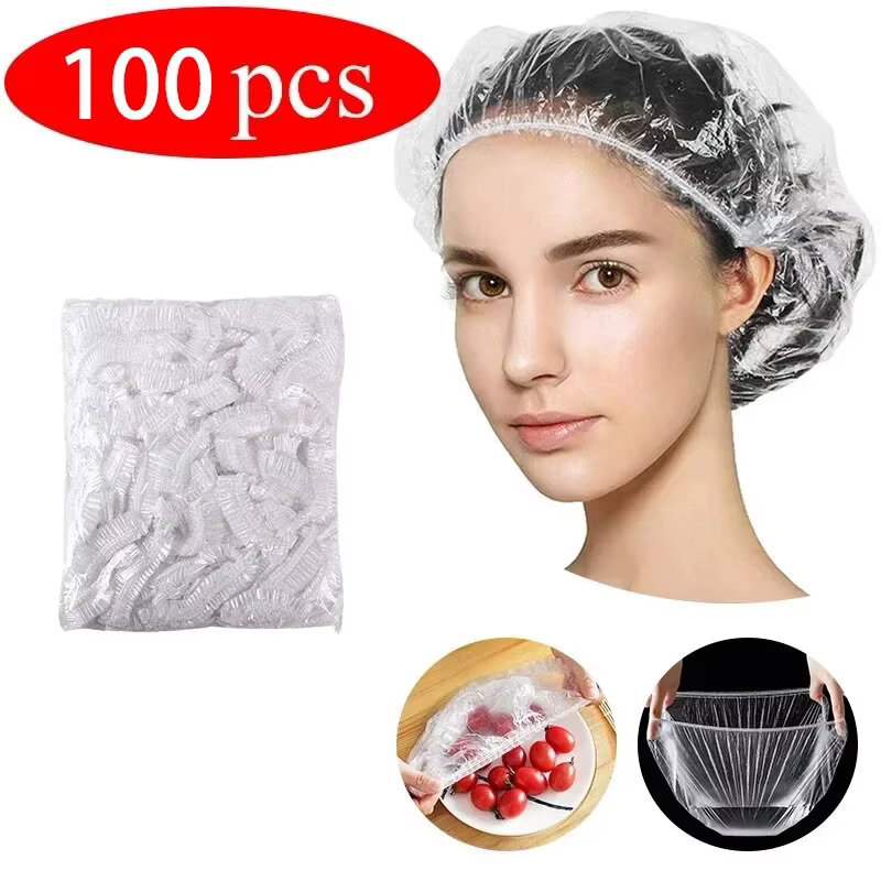 Bonnet de douche jetable pour enfants, 100/200 pièces, pour cheveux, plaque en forme de maille élast