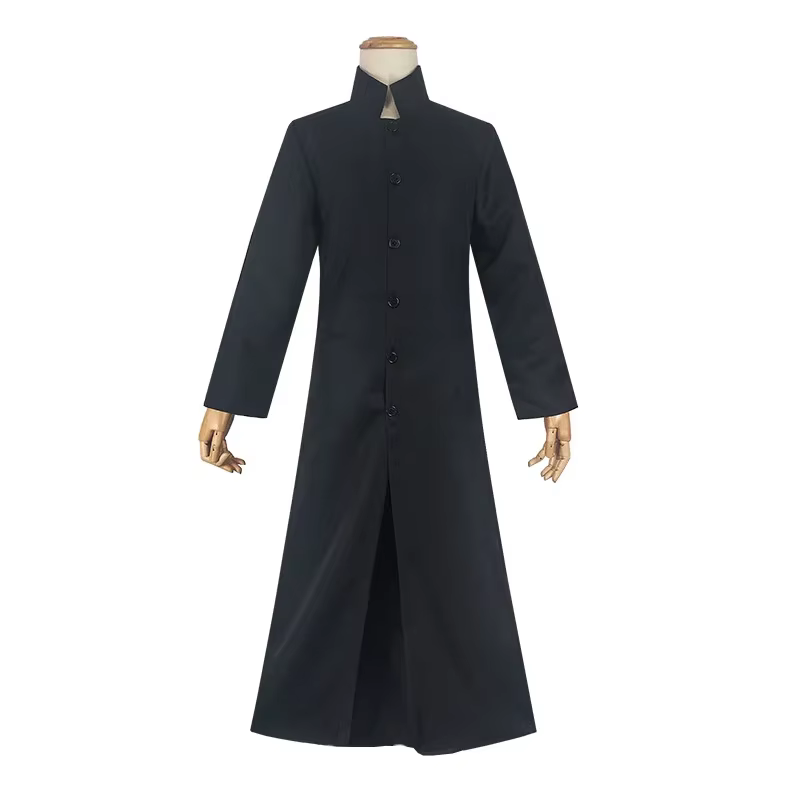 Manteau noir Matrix Neo Cosplay, costume personnalisé pour hommes, accessoires pour fête d'Halloween
