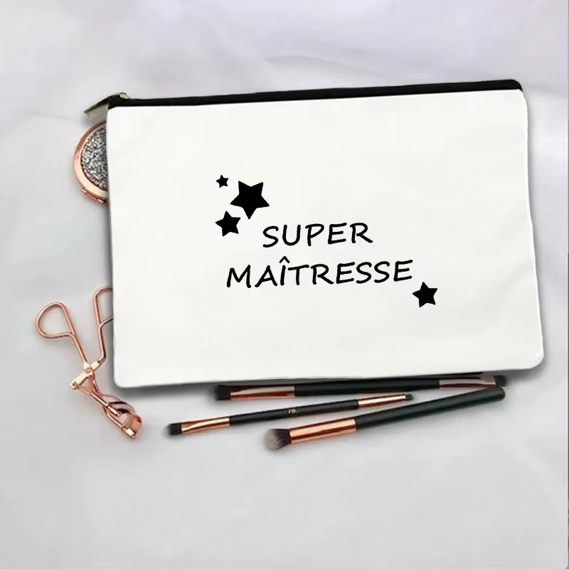 Sac à cosmétiques pour femmes, cadeaux pour enseignants, merci, maîtresse, sacs de maquillage imprim