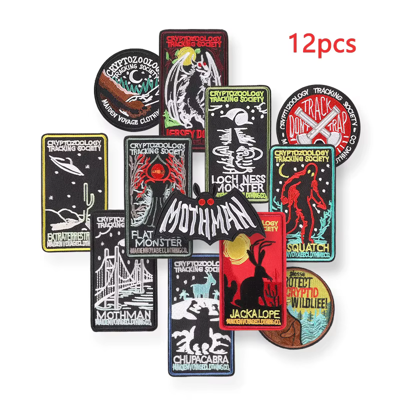 Lot de patchs brodés pour vêtements, lot de 12 pièces, lettres cousues et thermocollantes, vestes d'