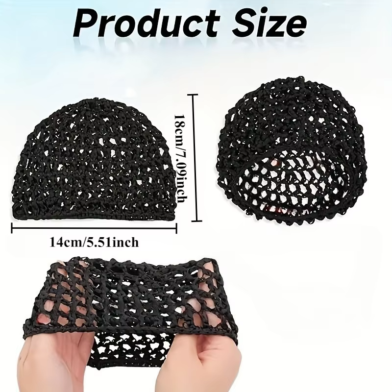 1 filet à cheveux au crochet – Bonnet en maille doux et réutilisable pour femmes, respirant et confo