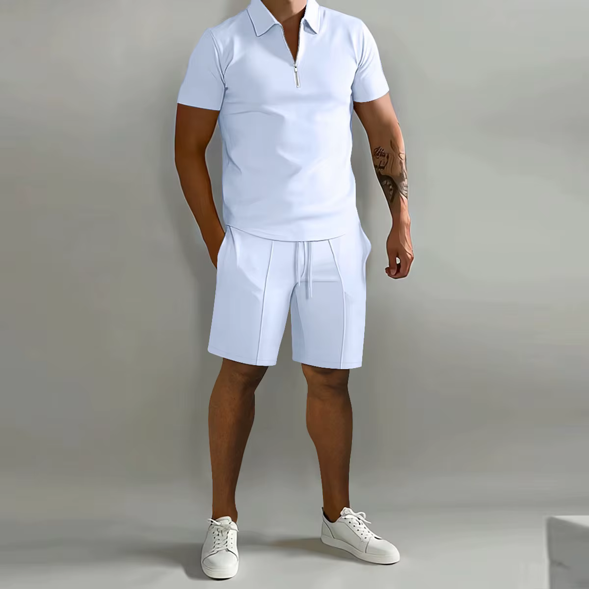 Ensemble transfrontalier Amazon pour hommes, Polo décontracté, ample, manches courtes, Short, ensemb