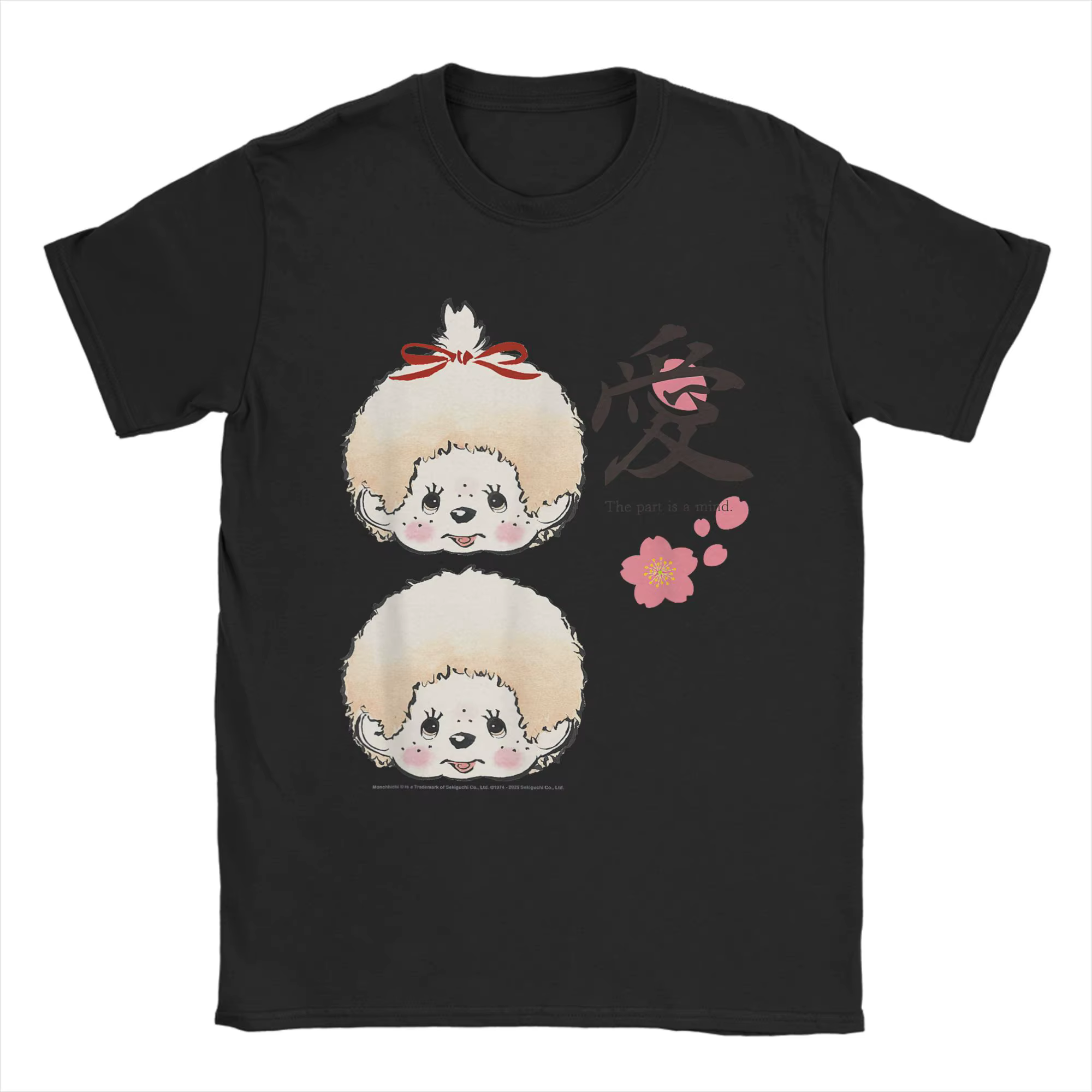 T-shirt pour hommes Monchhichi, style artistique japonais, The Part is A Mind, jumeaux mignons, 100%