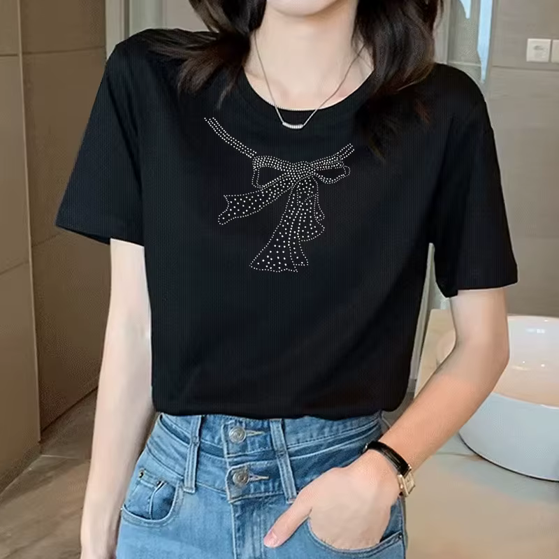 T-shirt à manches courtes pour femmes, petite chemise carrée, vêtements de danse, Design, été 2025