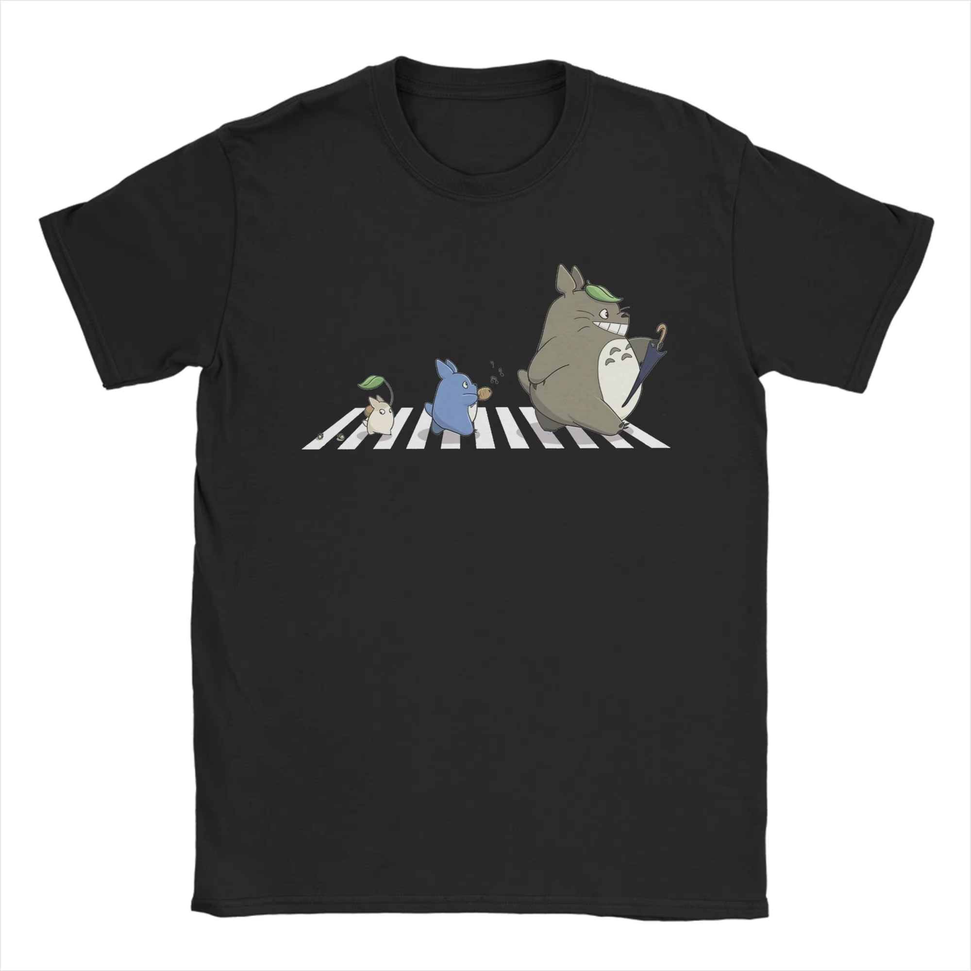 T-Shirt Anime Totoro-Miyazaki pour hommes, T-Shirt amusant en coton, col ras du cou, manches courtes