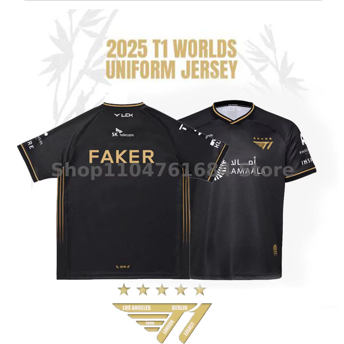 T-shirt d'uniforme de l'équipe Esports T1, maillot de la finale mondiale de la ligue des légendes, j