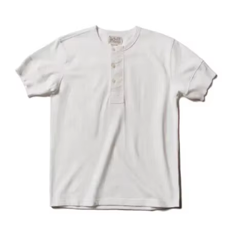Bronson-T-Shirt Henley Vintage à Manches Courtes pour Homme, en Coton, Style Rétro
