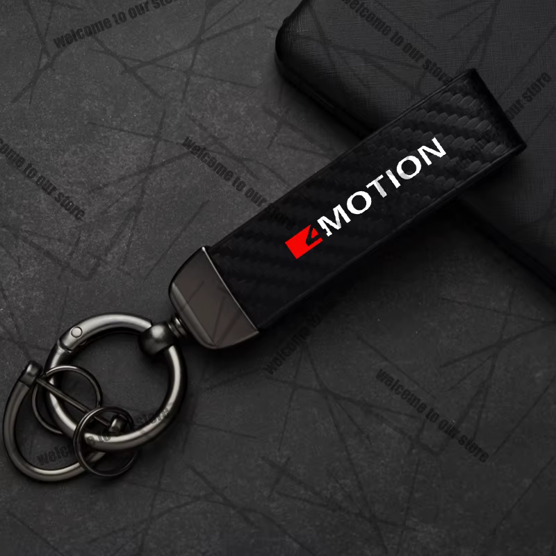 Porte-clés de voiture GTD TDI 4 mouvements, Logo en Fiber de carbone et cuir, emblème en alliage de 