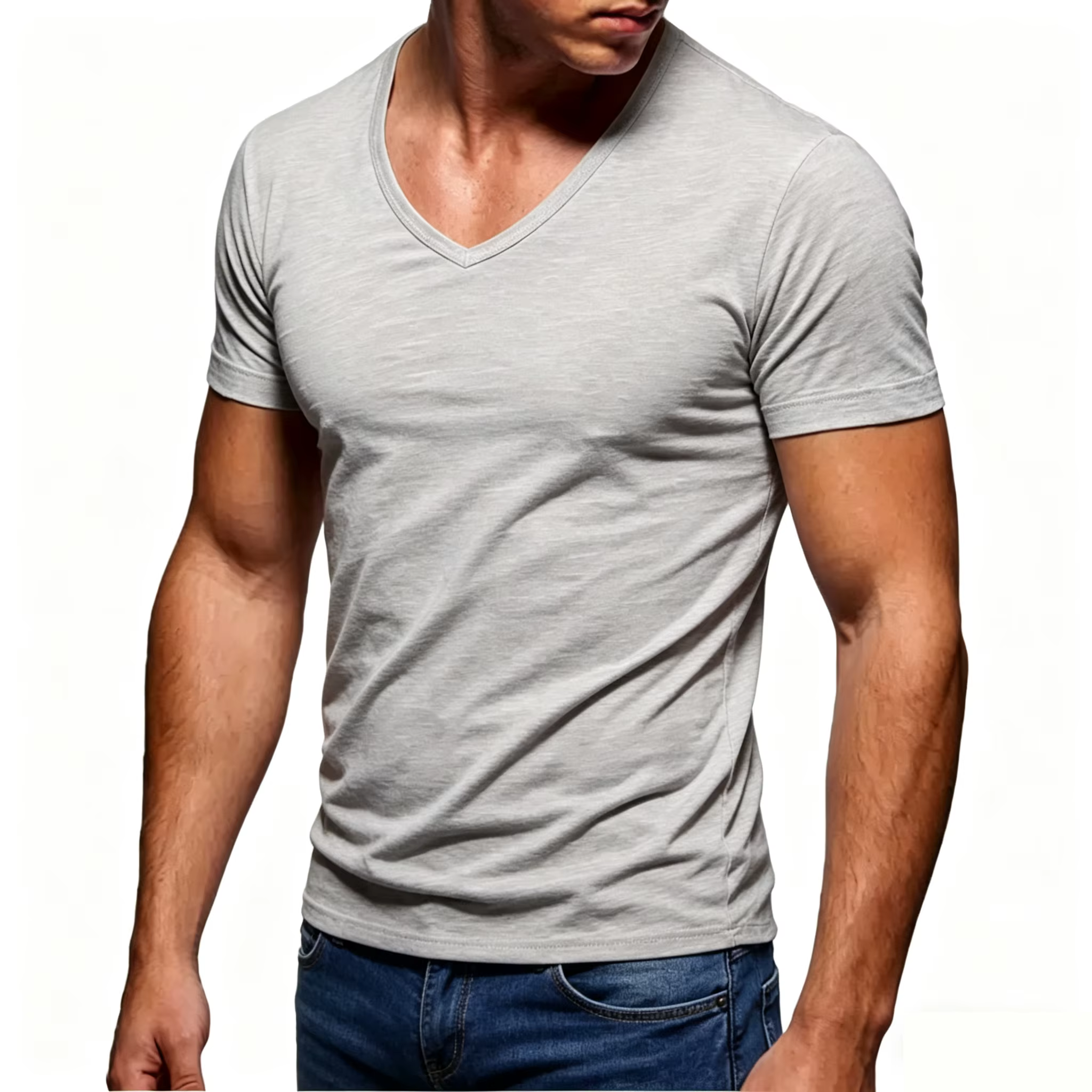 T-shirt pour homme 100% coton, décontracté, doux, pour le fitness, hauts d'été fins, vêtements de ma
