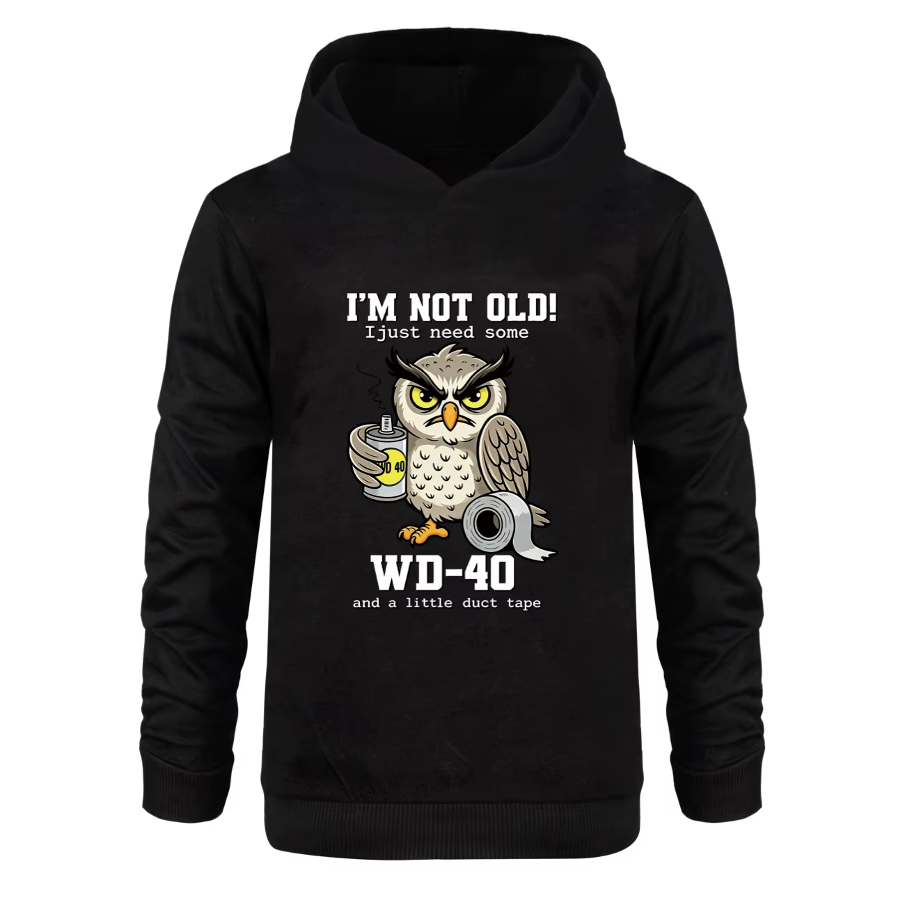Ensemble sweat à capuche et pantalon imprimé Hibou 'Je ne suis pas vieux' pour enfants, garçons et f