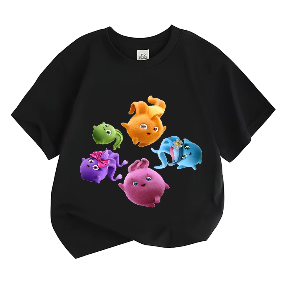 T-shirt à manches courtes avec imprimé de dessin animé pour enfant en bas âge, vêtement amusant pour