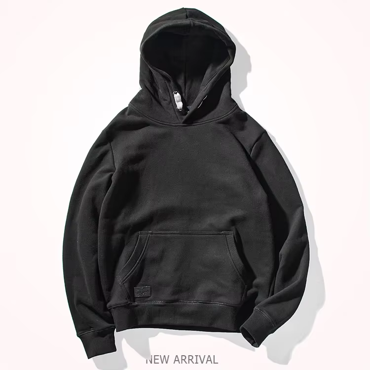 Rappile-Sweat à capuche cercle en laine épaisse pour hommes, style n, rétro, couleur pure, manteau d