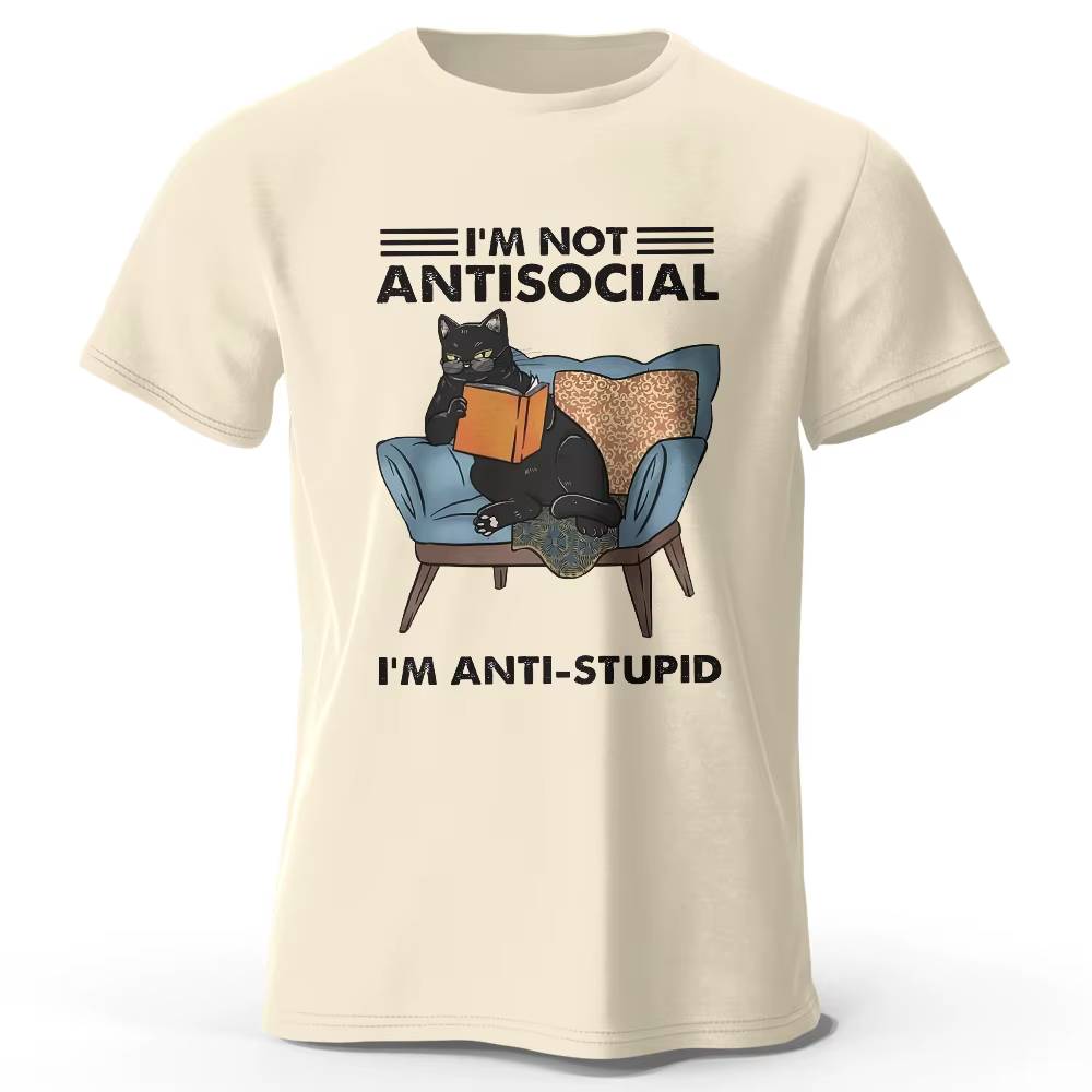 T-Shirt imprimé I Am Not Anti Social pour hommes et femmes, 100% coton, surdimensionné, graphique de
