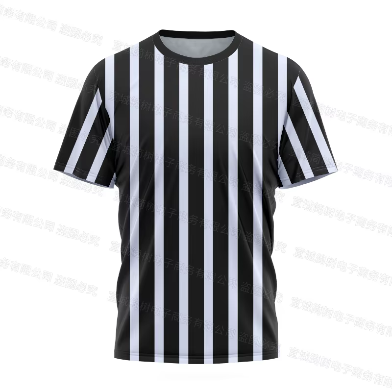 T-shirt d'arbitre de football personnalisé pour hommes, chemise professionnelle, maillot à col rond,