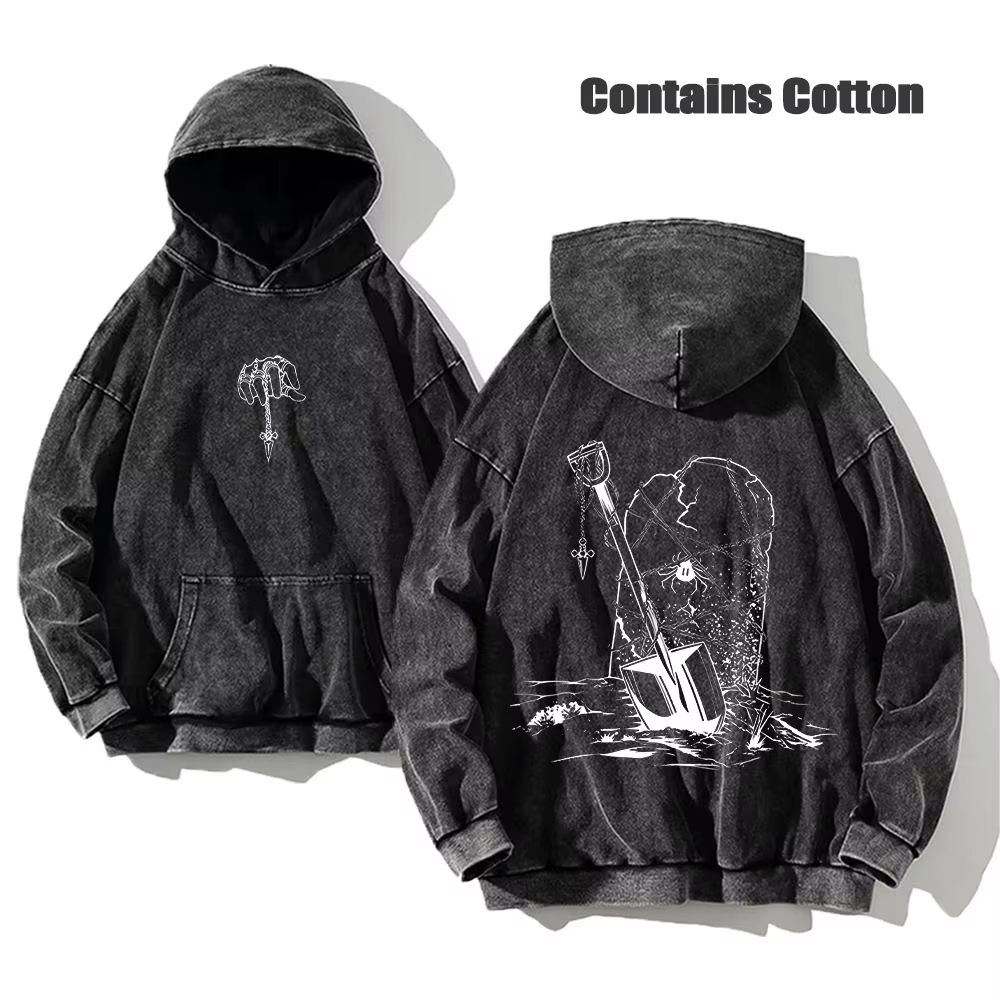 Sweat à capuche délavé Anime Hunter X Hunter, imprimé Manga, pour hommes, pull Harajuku, contient de