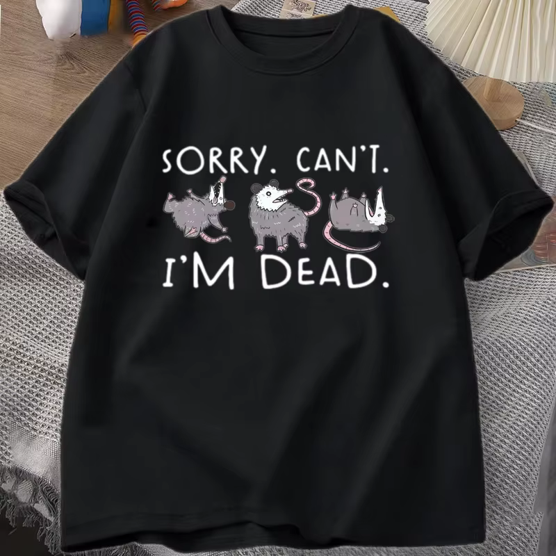 Nouveau Possum T-Shirt pour Opossum amant drôle graphique T-Shirt attaque d'anxiété t-shirts à manch
