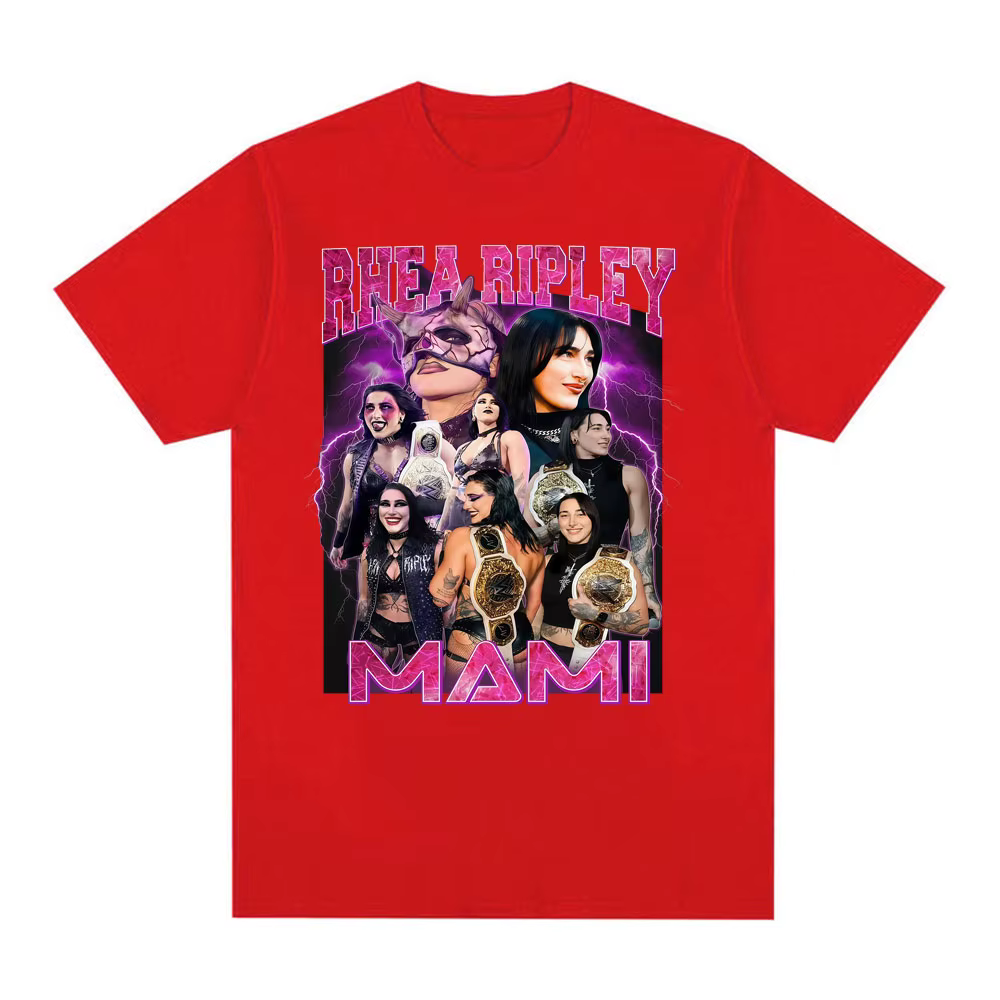 Limité Rhea Ripley Grand Slam 90s Vintage graphique t-shirts hommes femmes mode gothique tendance T-