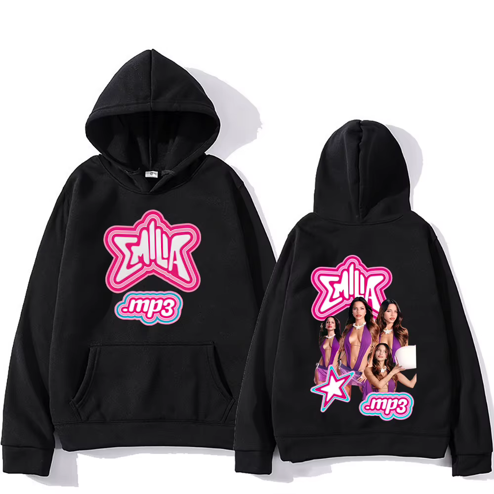 Sweats à capuche Emilia Mernes Album MP3 Y-Clothes pour femmes, Harajuku Aesthetic Unisex Streetwear