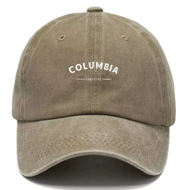 1pc Casquette de baseball Columbia à imprimé lettres fantastiques, effet délavé et vieilli, casquett
