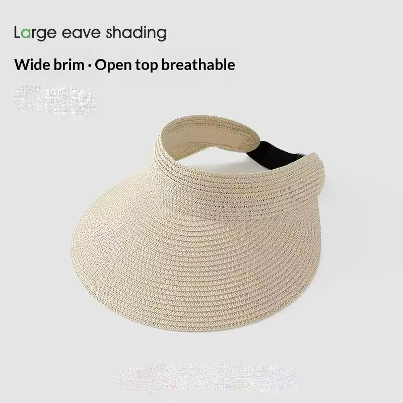 Casquette de soleil anti-UV UPF50+, visière pliable à large bord avec ouverture pour queue de cheval