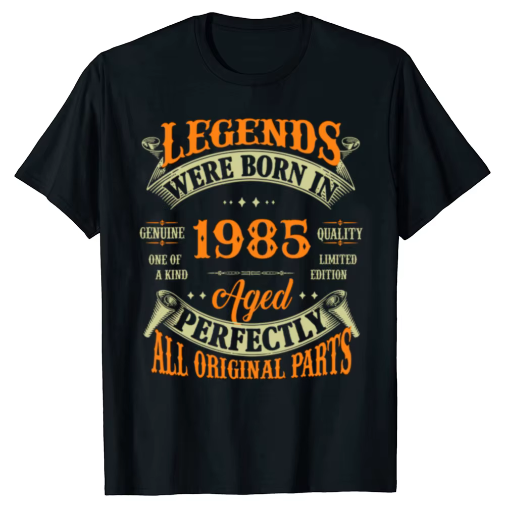T-shirt rétro pour hommes, édition 40e anniversaire, édition 1985, été, 100% coton, mode décontracté