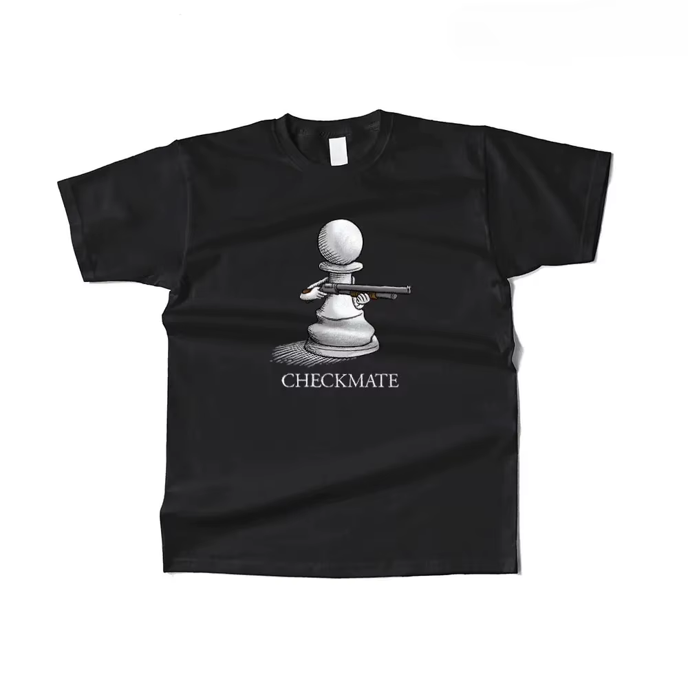 T-shirt humoristique à motif d'échecs, style décontracté urbain, vêtements pour femmes, mode estival