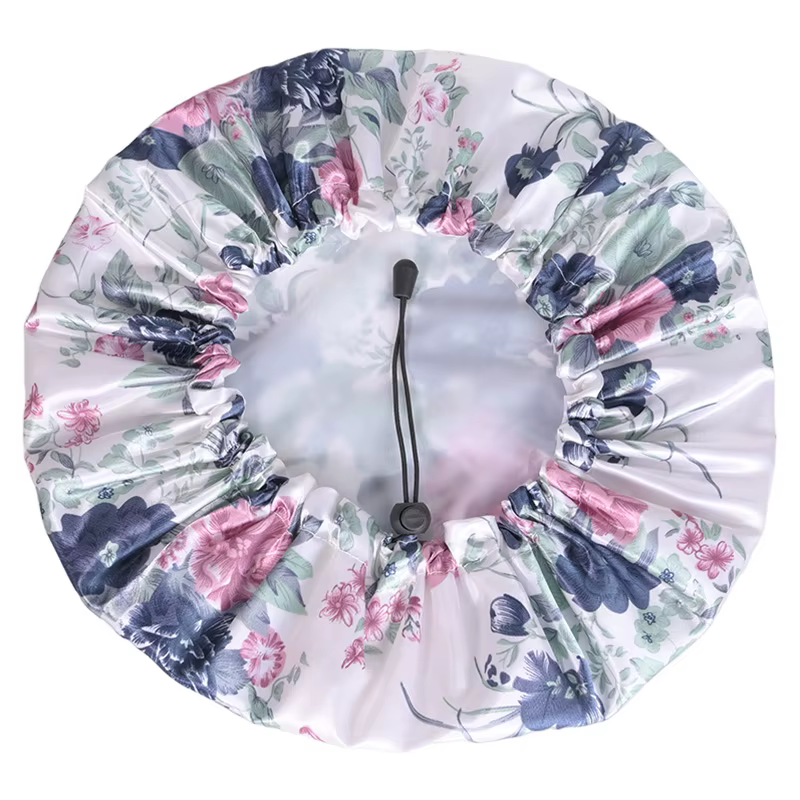 Bonnet de douche imperméable Double couche pour femmes, imprimé Floral, réglable, élastique, accesso