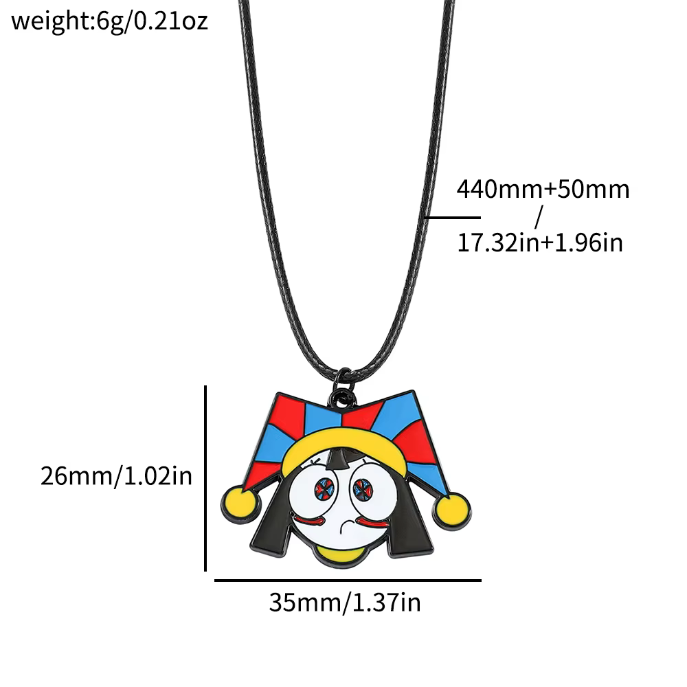 Collier Fantaisie en Cuir Style Anime Cirque Numérique, Accessoire de Mode Personnalisé pour Amis, I