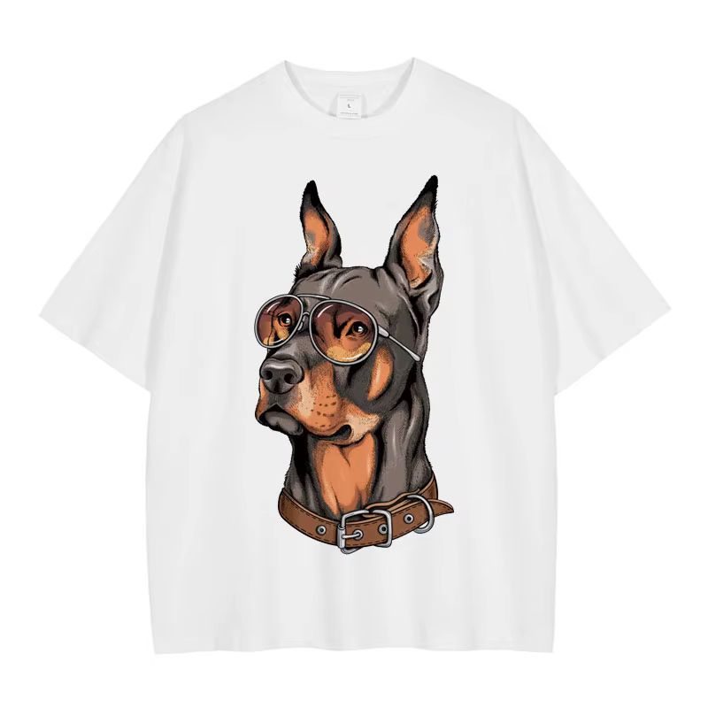 DobSuffolk-T-shirt manches courtes en coton, style hip-hop, rétro, mignon, impression DTG