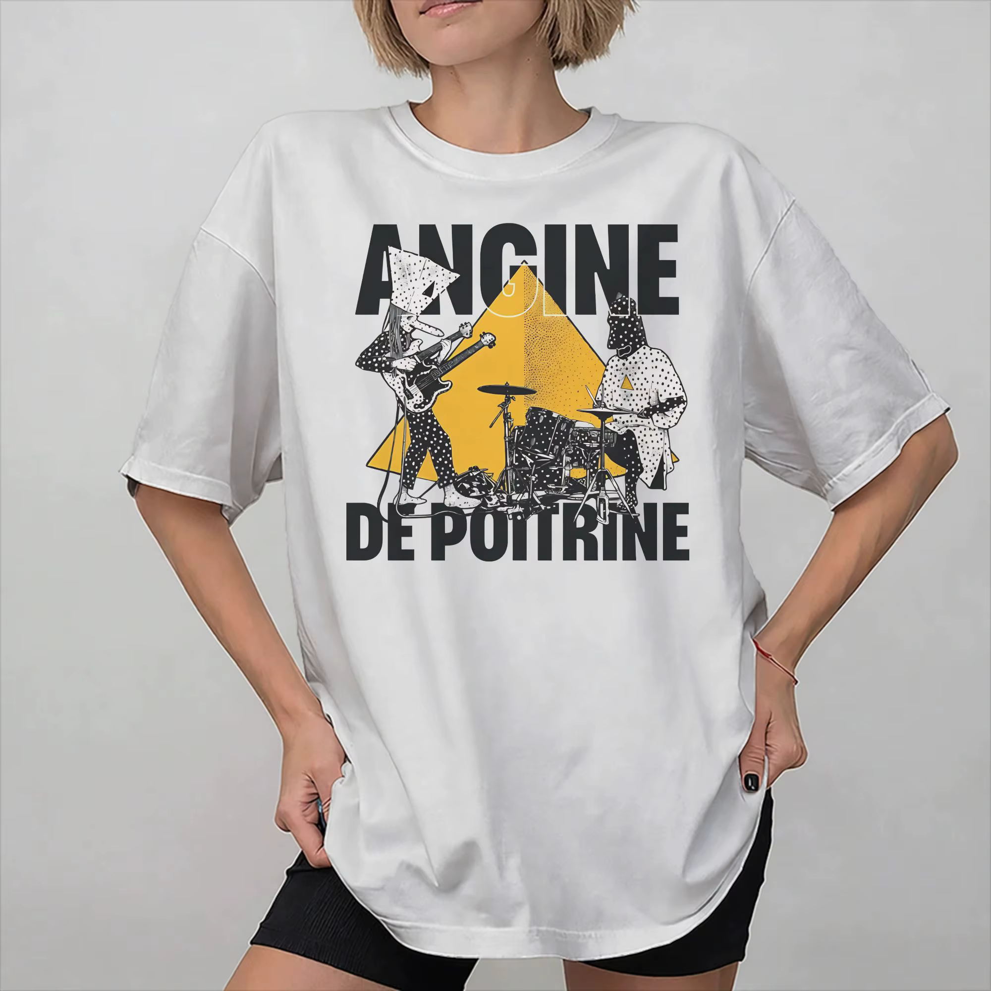 Angine de Poitrine Band Merch T-shirts pour hommes et femmes, T-shirt graphique en pur coton, vêteme