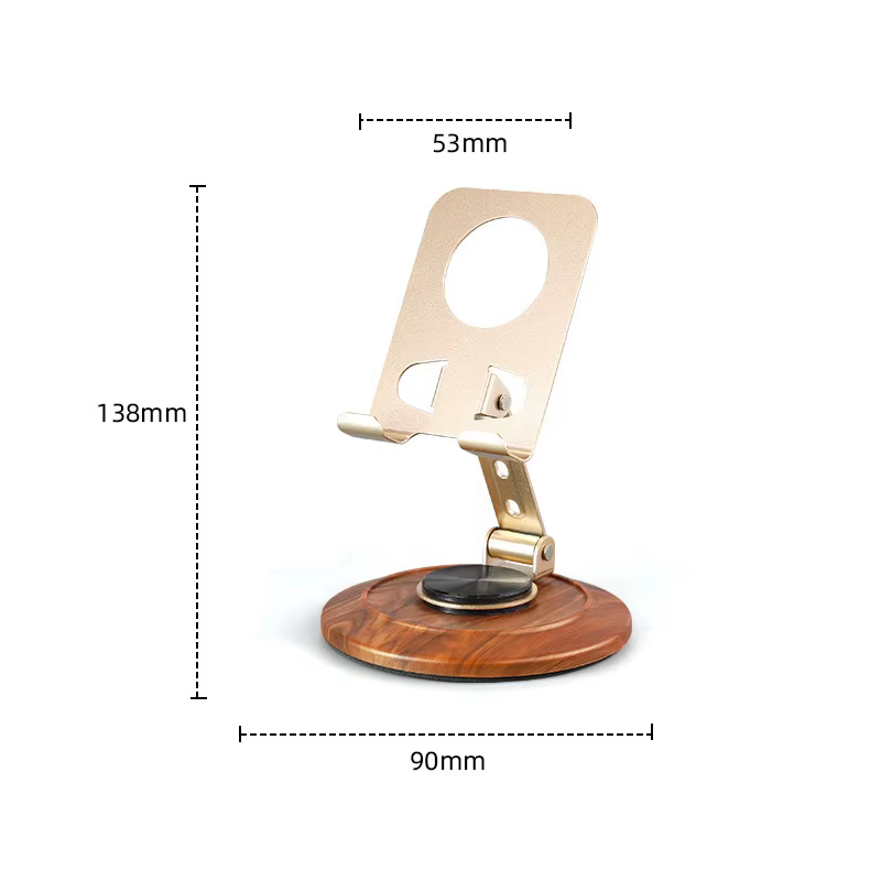 Support de téléphone en bois, support de tablette, rotation à 360 degrés, support de bureau pour iPa