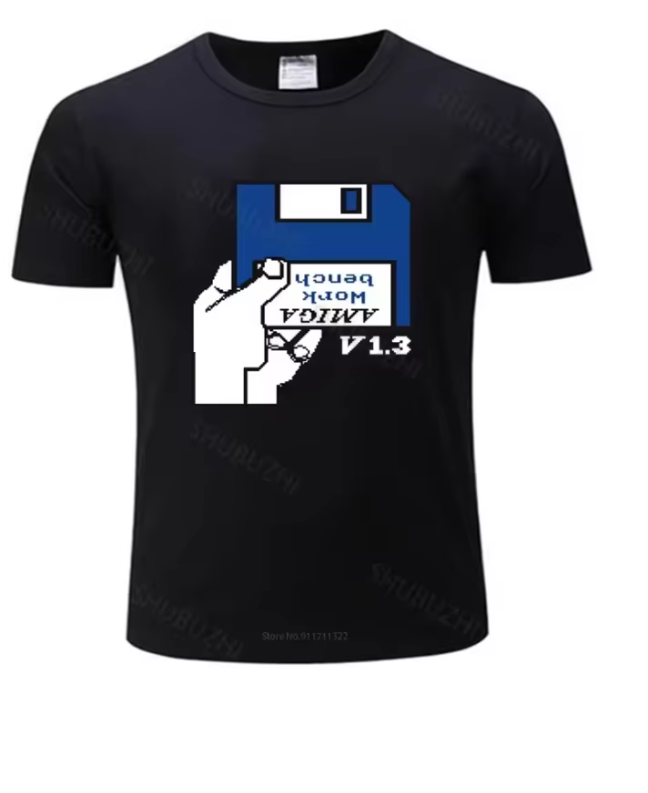 Nouveau t-shirt noir pour hommes, t-shirt unisexe Amiga Workbench, t-shirt imprimé, t-shirt d'été, t