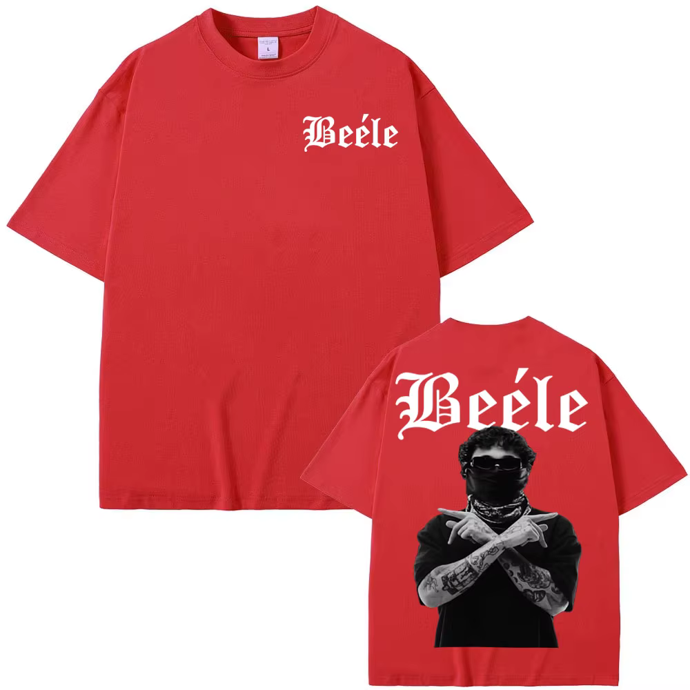 Rappeur BEELE Album de musique 2025 t-shirts imprimés pour hommes haute rue Vintage gothique T-shirt
