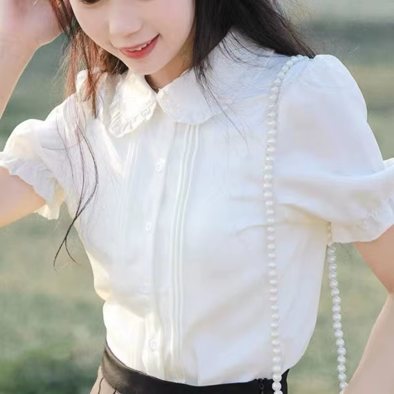 Chemises Blanches à Manches Bouffantes pour Femme, Vêtements Élégants, Vintage, Chic, Doux, Décontra