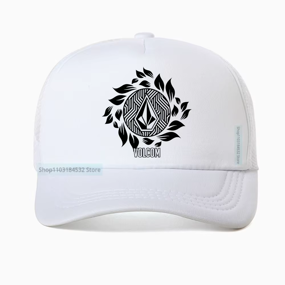 Casquette de baseball simple imprimée V-Volcoms pour homme – Tendance estivale, respirante, réglable